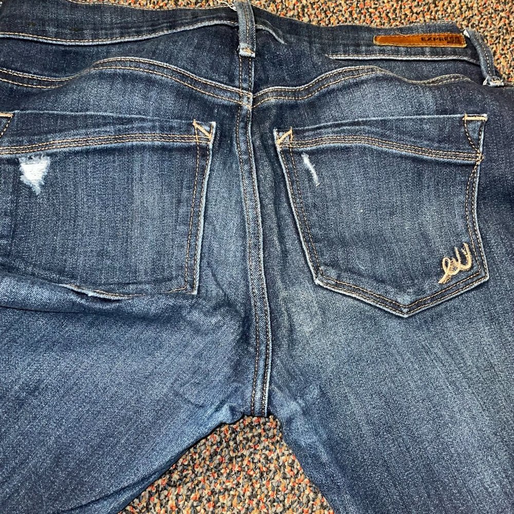 Express Mid Rise Legging Skinny Jean Ripped - Picture 3 of 4